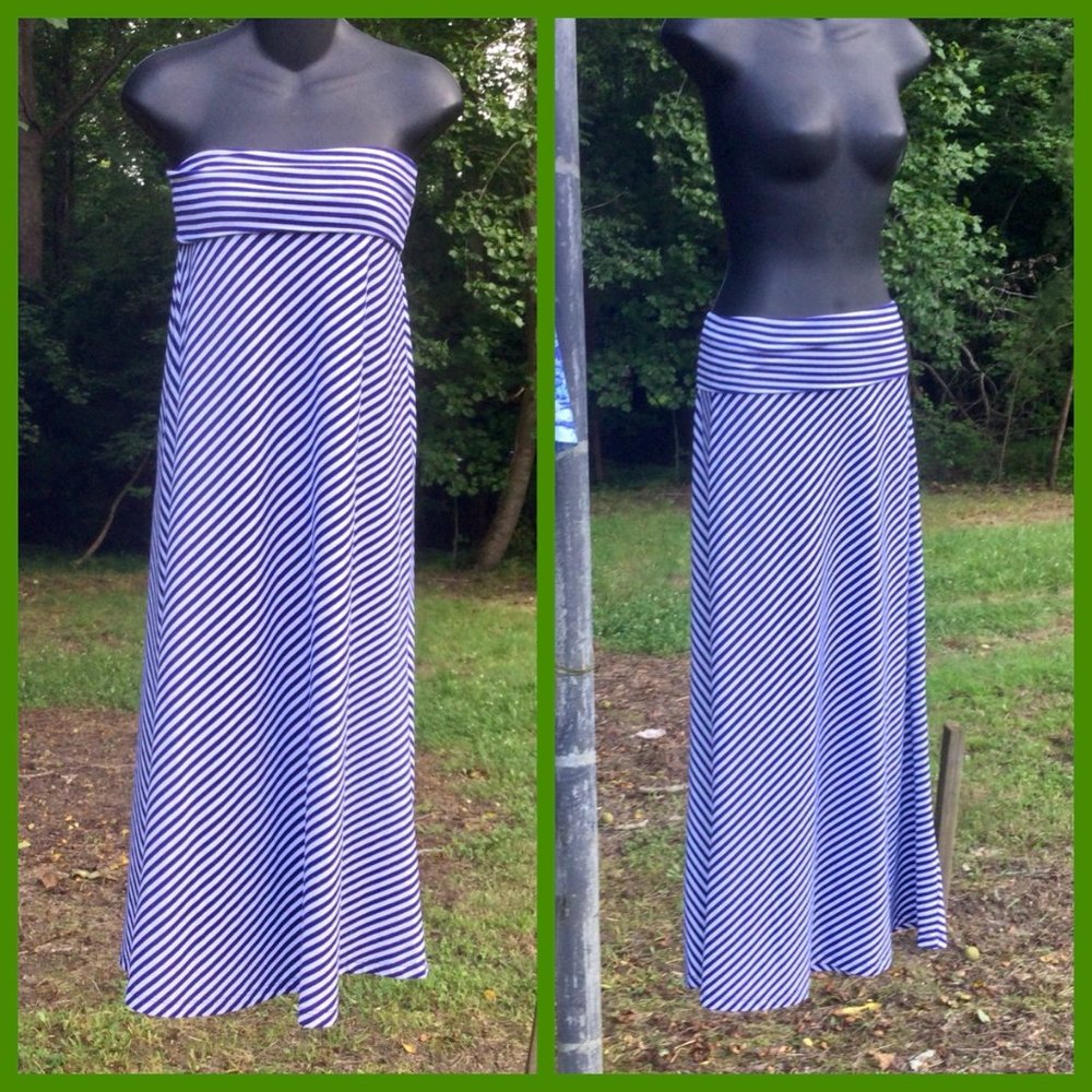 Stripe Maxi Skirt, sz M tall